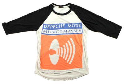 Y2K S DEPECHE MODE Music Masses Tour Baseball Raglan ¾ Sleeve T Shirt Reprint