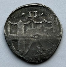 c 1647 Commonwealth Silver Hammered Half Groat Coin