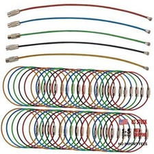 ROYHOO 60PCS 6 inch Steel Wire Keychain, Colored Nylon Coated Stainless Steel