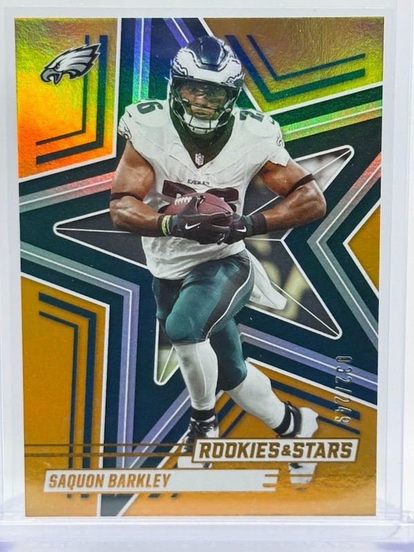 Saquon Barkley 2025 Panini Rookies & Stars #45 Orange 32/249 Philadelphia Eagles