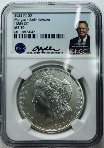 2023 FIJI “1884 CC” MORGAN DOLLAR! NGC MS70! COLLECTORS ITEM! BEAUTY! NR #P2030