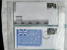 Briefmarken,Tuvalu, Lesotho 2002, 2 FDC Umschläge 50 Jahre Kinderdorf