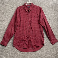 Polo Ralph Lauren Classic Fit Shirt Men  s Sz L Red Plaid Long Sleeve Button