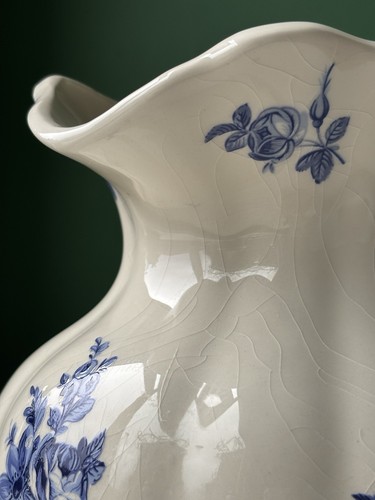 Antiker Staffordshire Ironstone Waschkrug Krug Schale blau weiß Fluss um 1920 - Bild 12 von 24