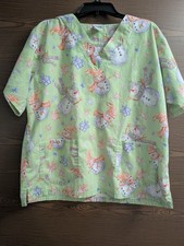 SIZE XL UA SCRUBS Women's Snowman Scrub Top INVPV3565
