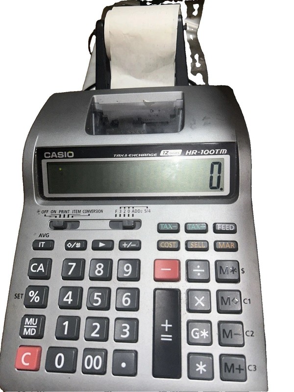 Casio Electric Or Batteries Calculator 12 Digit HR-109TM  Tape Does  Not Print