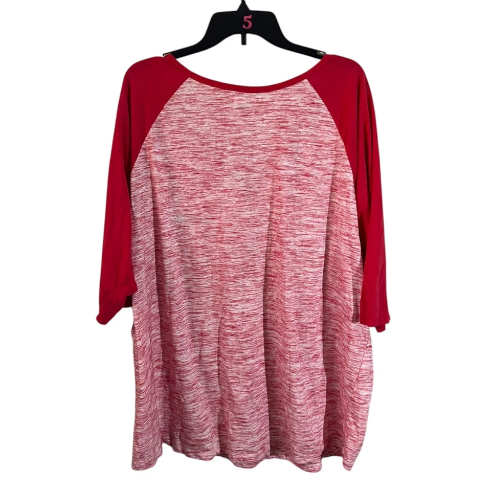 New Era St Louis Cardinals 2021 Womens Red Raglan Tee 3/4 Sleeve Size 4X - Image 2 of 4