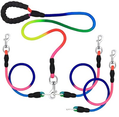 Heavy Duty 3 Dog Leash for Large Dogs No Tangle Detachable 360° Swivel Devi