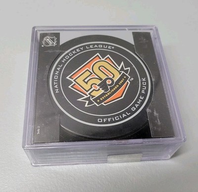 PHILADELPHIA FLYERS 50TH ANNIVERSARY GAME PUCK SEALED RARE NHL 100 YEARS 