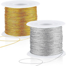 218 Yards Christmas Metallic Ornament String, Christmas Cording Gold String Hang