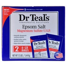 Dr. Teal's Epsom Salt, 2-Bags 6 lbs each , 12 lbs Total