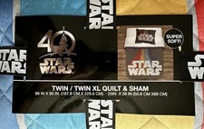 Star Wars Bed Set Gray Twin Size Comforter Quilt Pillow Sham 40th Anniversary LE