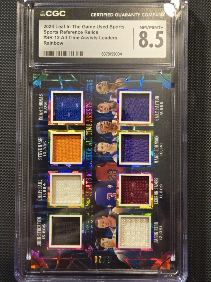 Parche Hoja 16 Vías 2024 Lebron, Magic, Kobe, Curry, Pippin, Stockton /20. CGC 8,5 Foto 3 de 3