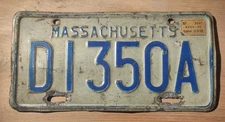1967 Base Massachusetts Dealer License Plate 1969 exp Mass MA 67 68 69 DLR Tag 