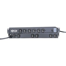 Tripp Lite 12 Outlet Rackmount Power Strip 1U 6FRONT 6 Rear 15ft Cord 15A 120V