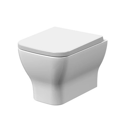 Nuie Ava moderne spülrandlose Wandpfanne & Softclose-Sitz quadratisch WC Badezimmer