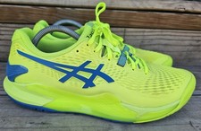 ASICS Gel Resolution 9 Women s Size 9 Tennis Shoes Blue Green Comfort Run EUC