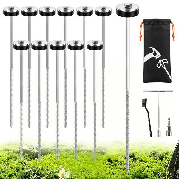 12Stk Schwere Zeltheringe Schraubheringe 30Cm ErdnäGel Zelt Camping Heringe Set-image