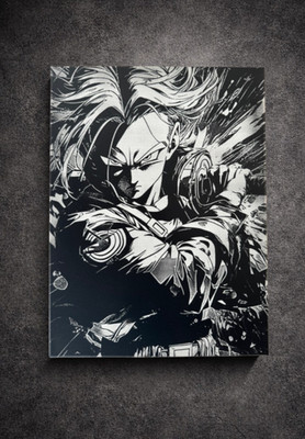 Dragon Ball Z Trunks Gemälde Wandbild 30x40 cm Manga Schwarz Weiß
