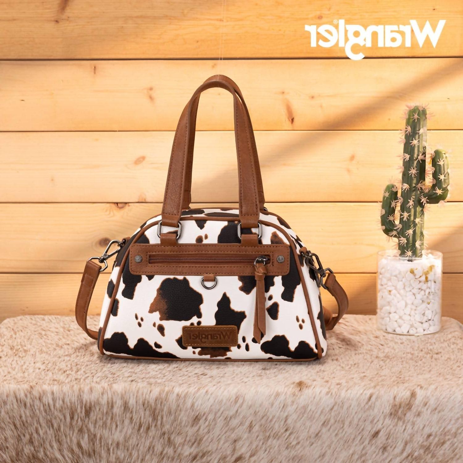 Wrangler Wrangler Cow Print Satchel/crossbody Size One Size