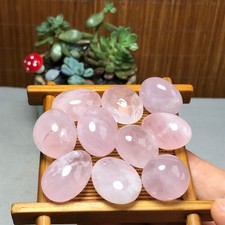 10pcs Natural pink rose quartz Crystal gemstone Polish Mineral Specimen 98g 5595