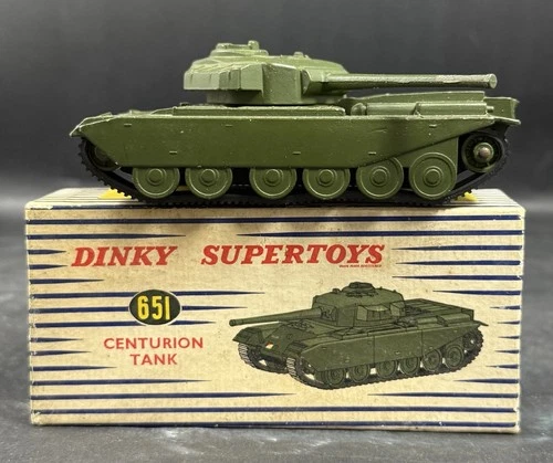 Vintage Dinky Supertoys England #651 Centurion Tank Toy in Original Box