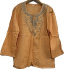 Womens Orange Silver Top Size XL Womens Clothing Fashion Blouse