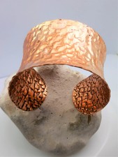 Pure copper adjustable cuff bracelet with hammer work,handmade,free UK delivery