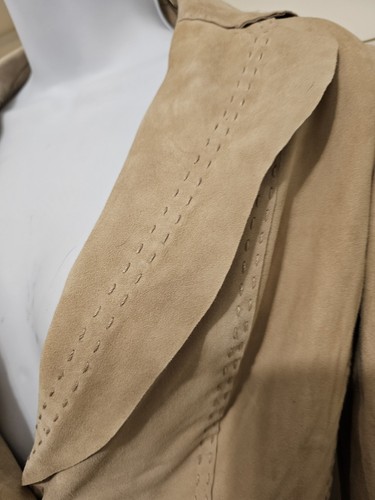 Elie Tahari Beige Suede Leather Blazer XS EUC - Picture 6 of 14