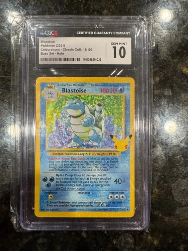 CGC 10 Blastoise Holo 2/102 Celebrations Classic Collection Pokemon 2021