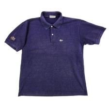 Vintage Lacoste Polo Shirt Mens XL Purple Made In France Chemise Croc Logo