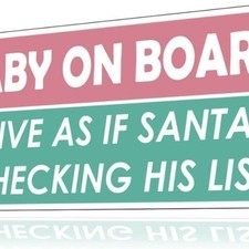Funny Baby on Board Bumper Sticker 2Pcs, Car Essentials Drive AS IF Reflective C