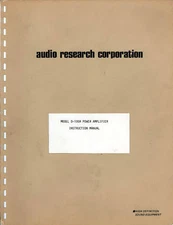 AUDIO RESEARCH D-100A OPERATION AND SERVICE  MANUAL IN PDF FORMAT