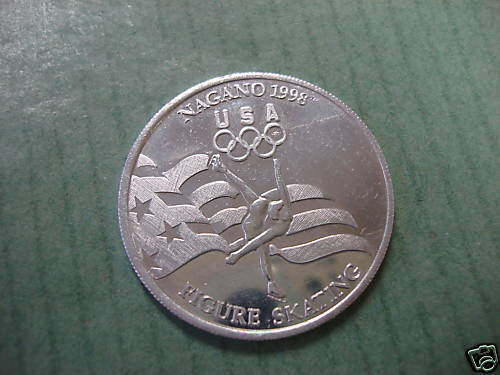 1998 General Mills OLYMPIC FIGURE SKATING TOKEN Nagano - Picture 1 of 2