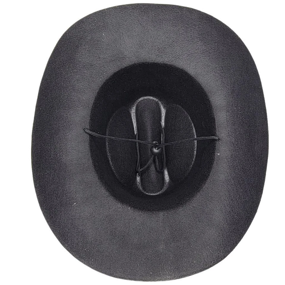 Sombrero de Vaquero Negro Correa para la Barbilla Vaquera Sheriff Adjunto Desperado Disfraz H4571 Foto 4 de 4