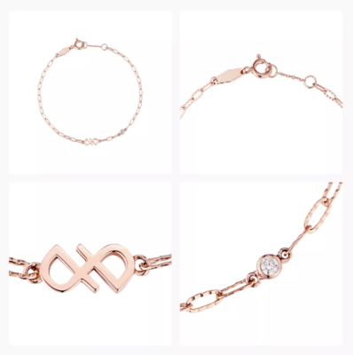 ☆【STONE HENgE】☆14K Rose Gold Lucky U Bracele.t☆B0040☆ StoneHenge SHe 14K Bracelet B0036 14K Rose Gold Cubic