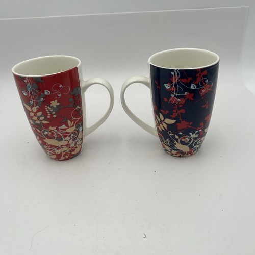 Maxwell Williams Mugs Enchanted Garden Floral Pretty Coffee Tea Cups X2 Red - 第 1/7 張圖片