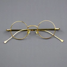Vintage Small Round 40mm Metal Eyeglasses Frames Full Rim Unisex Rx able