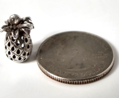 Sterlingsilber Anhänger/Charm, 3D Charm, Ananas