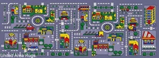 3x7 Runner Rug Play Road Driving Time Street Car Kids City Map Fun Time 2'5"x6'6