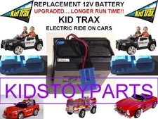 NEW LONG LASTING UPGRADED KID TRAX 12 VOLT OEM RECHARGEABLE BATTERY BLUE PLUG