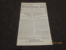 FULHAM  v  BIRMINGHAM CITY   1947/8  FEBRUARY 21st