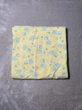 Vintage WPL 1675 Beacon Baby Blanket Green Duck Yellow Flannel Receiving Lovey