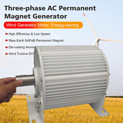 5000W 220V Getriebeloser 3 Phase 300RPM Permanentmagnet Generator 5KW mit Basis