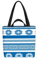 Nordisches Design Winter Tasche Weiss Blau Nordisch Skandinavisch Muster Rauten