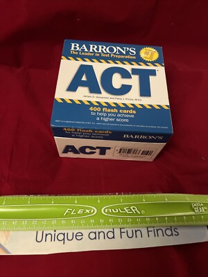 Barron's ACT Flash Cards Over 400 Flash Cards - EUC Test Prep Math, Science Read