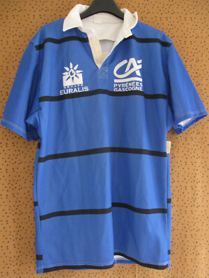 Maillot Rugby Euralis Pyrenees Gascogne Porté #11 Bleu CA Vintage - L | eBay