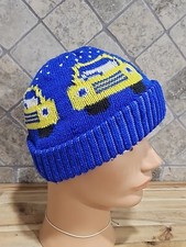 Children's Blue Yellow Car Beanie Hat Skull Cap Knitted