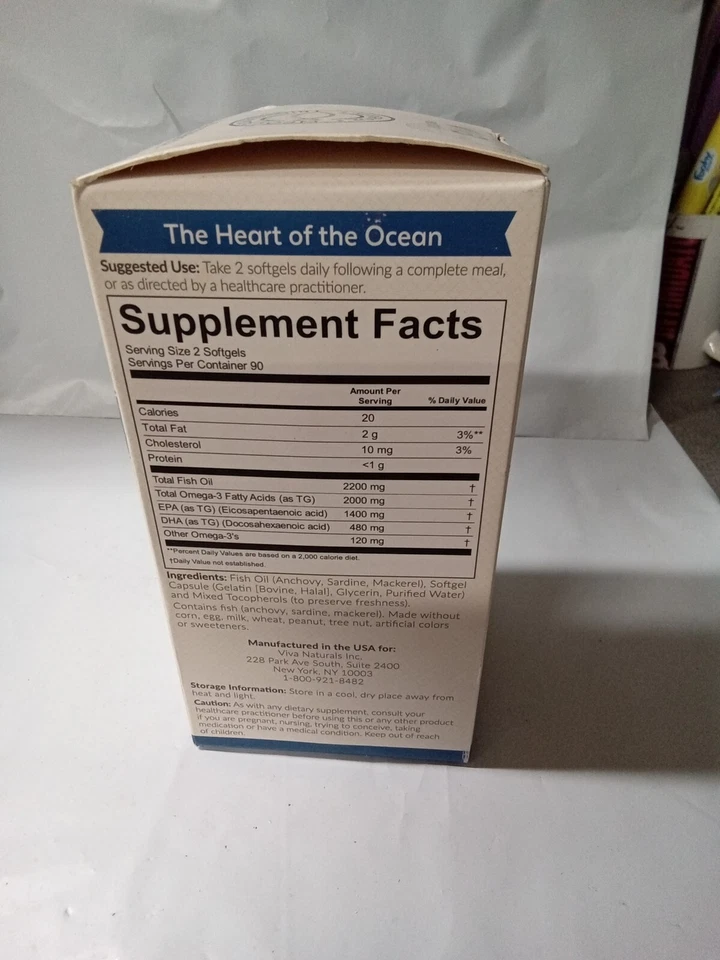 Aceite de pescado Omega 3 2200 mg EPA-1400mg DHA-480mg 180 cápsulas blandas LEER Foto 2 de 4