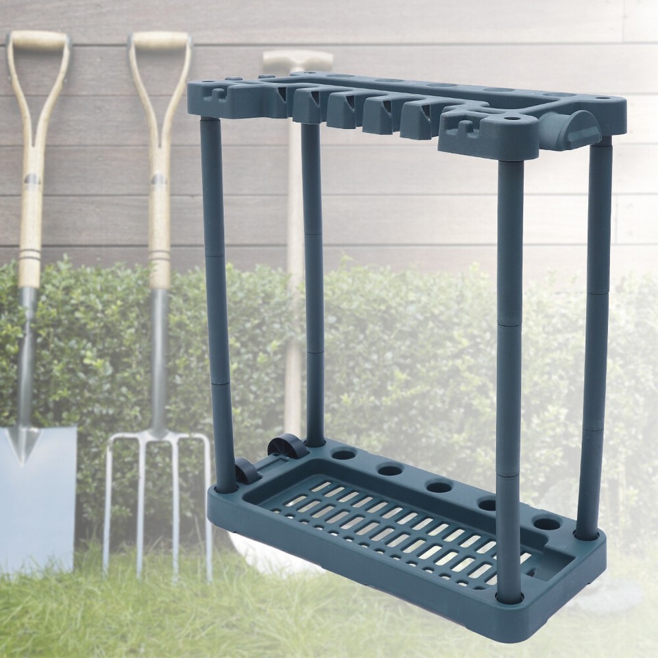 Garage Tool Rack Broom Mop Holder Garden Lawn Utility Storage Stand